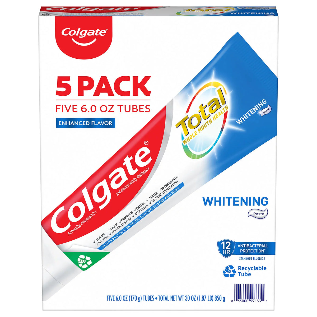 Colgate Total Whitening Toothpaste Pack — UPC 35000991331 — Go-UPC