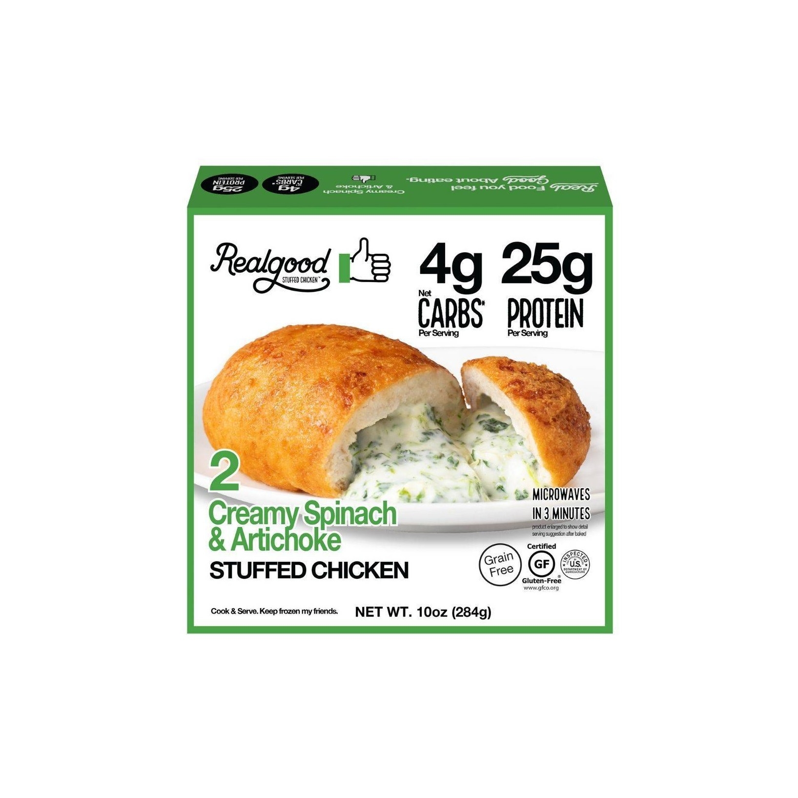 Photo of Realgood Foods Co. Real Good Frozen Stuffed Chicken Spinach & Artichoke - 10oz/2ct