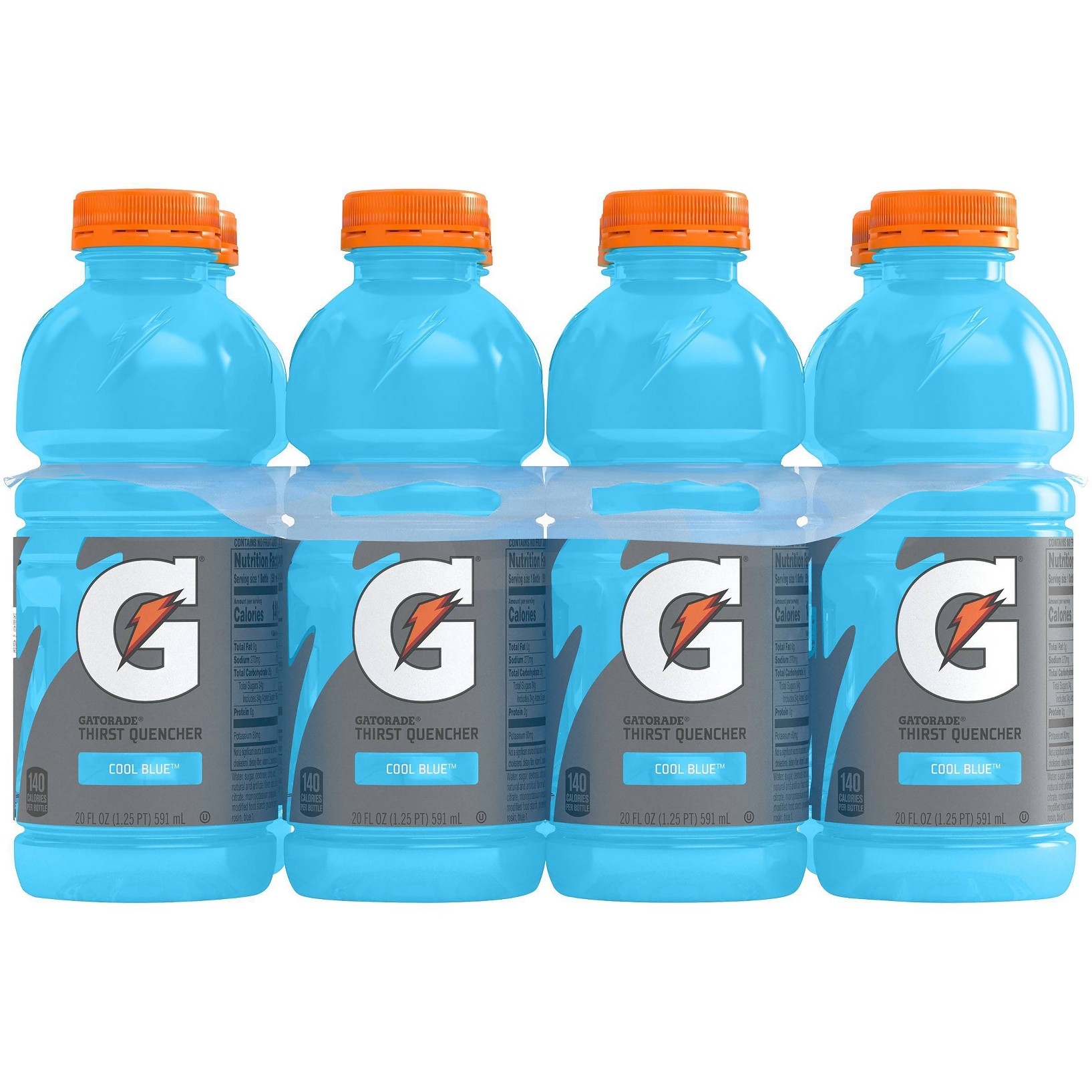 Photo of Gatorade Thirst Quencher, Cool Blue Sports Drinks, 20 Fl Oz, 8 Count Bottles