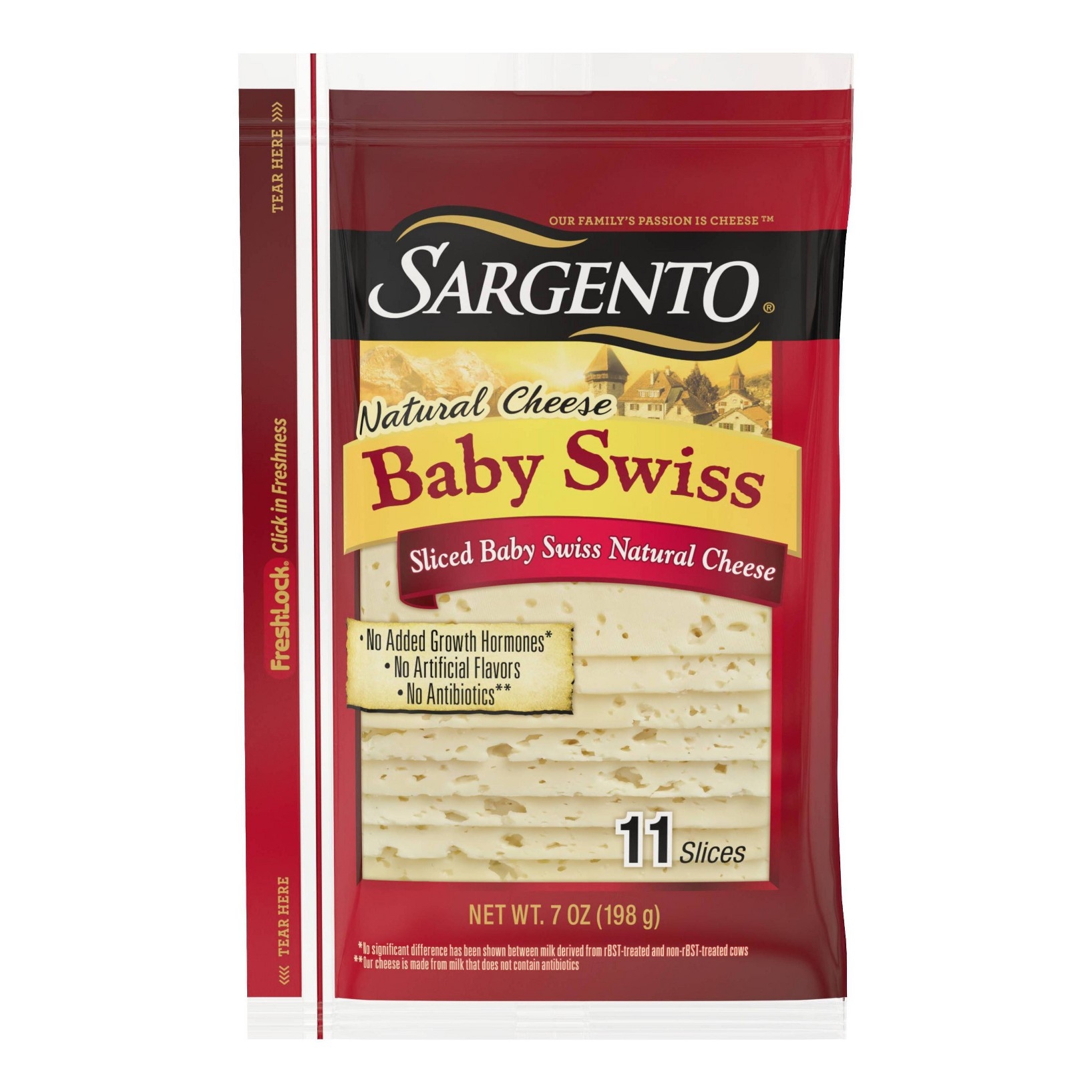 Photo of Sargento Natural Baby Swiss Sliced Cheese - 7.5oz/11 Slices