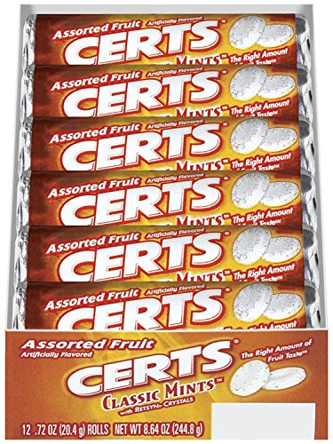 Certs Mints, With Retsyn Crystals, Assorted Fruit