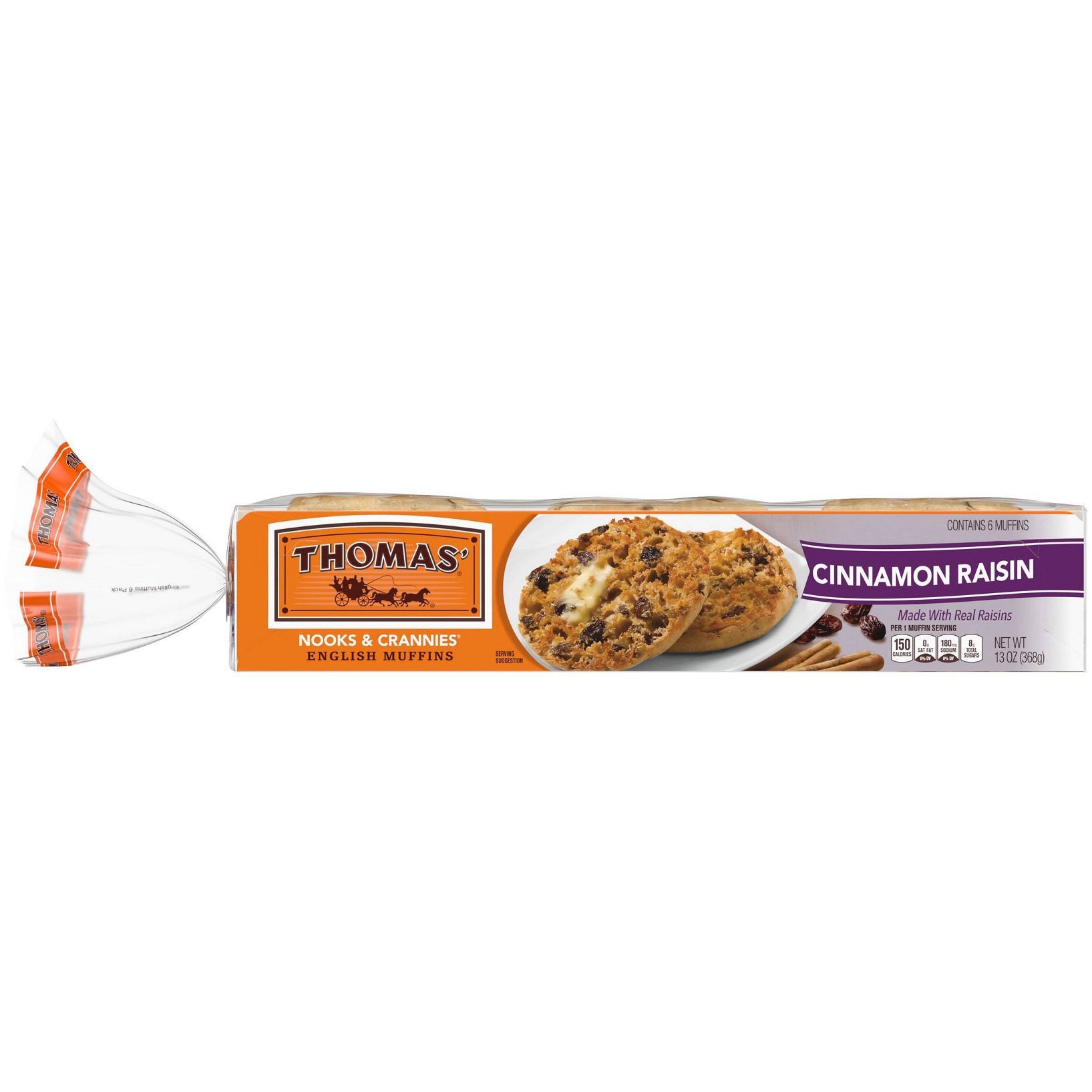 Photo of Thomas' Nooks & Crannies Cinnamon Raisin English Muffins