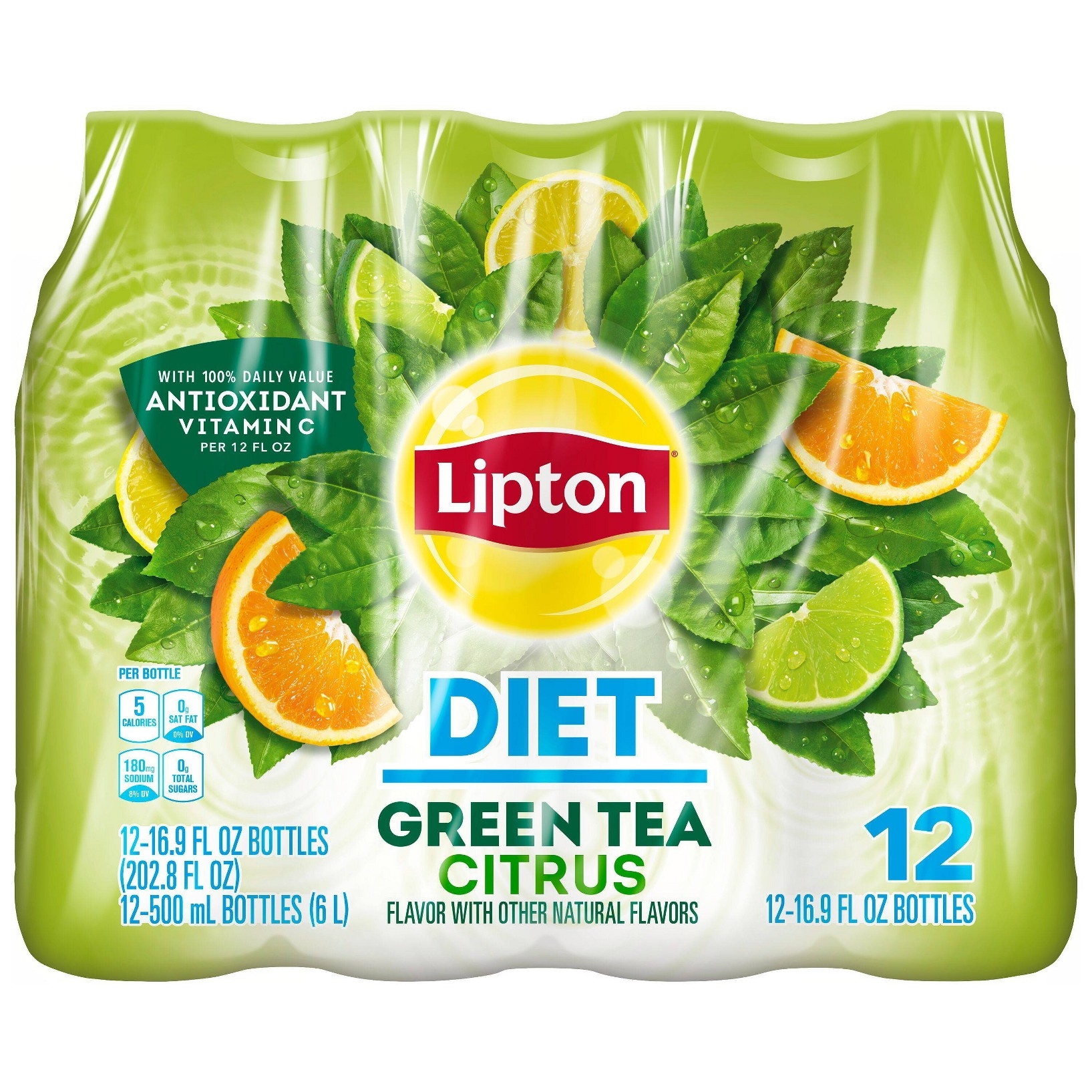 Lipton Diet Green Tea With Citrus - 12pk/16.9 Fl Oz Bottles — UPC