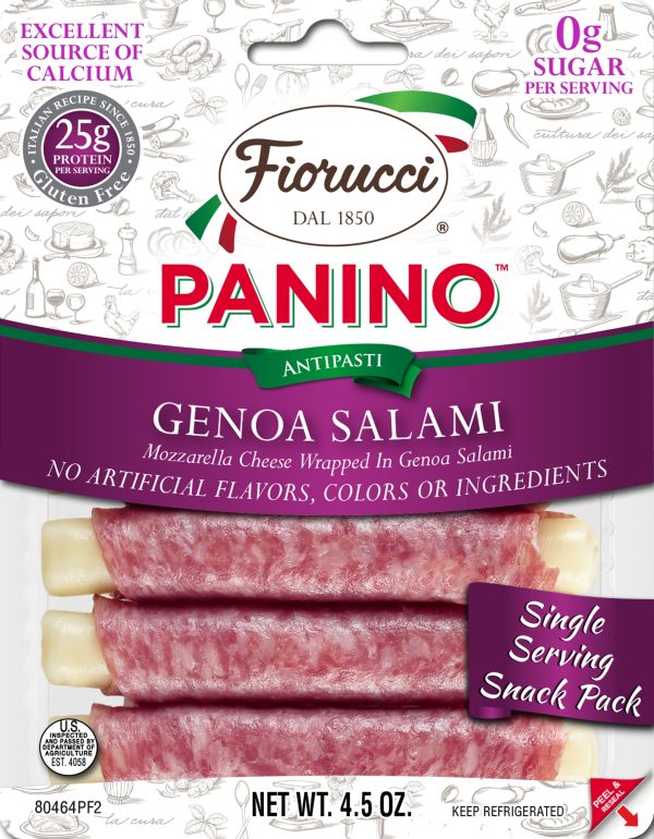 Genoa Salami Wrapped Mozzarella Cheese Panino, Genoa Salami