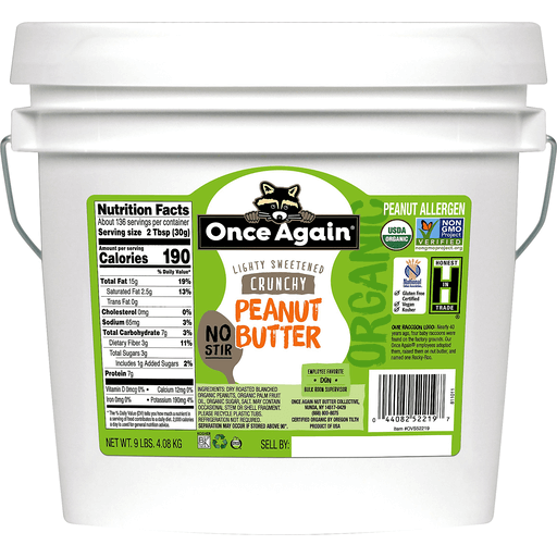 Crunchy Lightly Sweetened Peanut Butter, Crunchy Lightly Sweetened