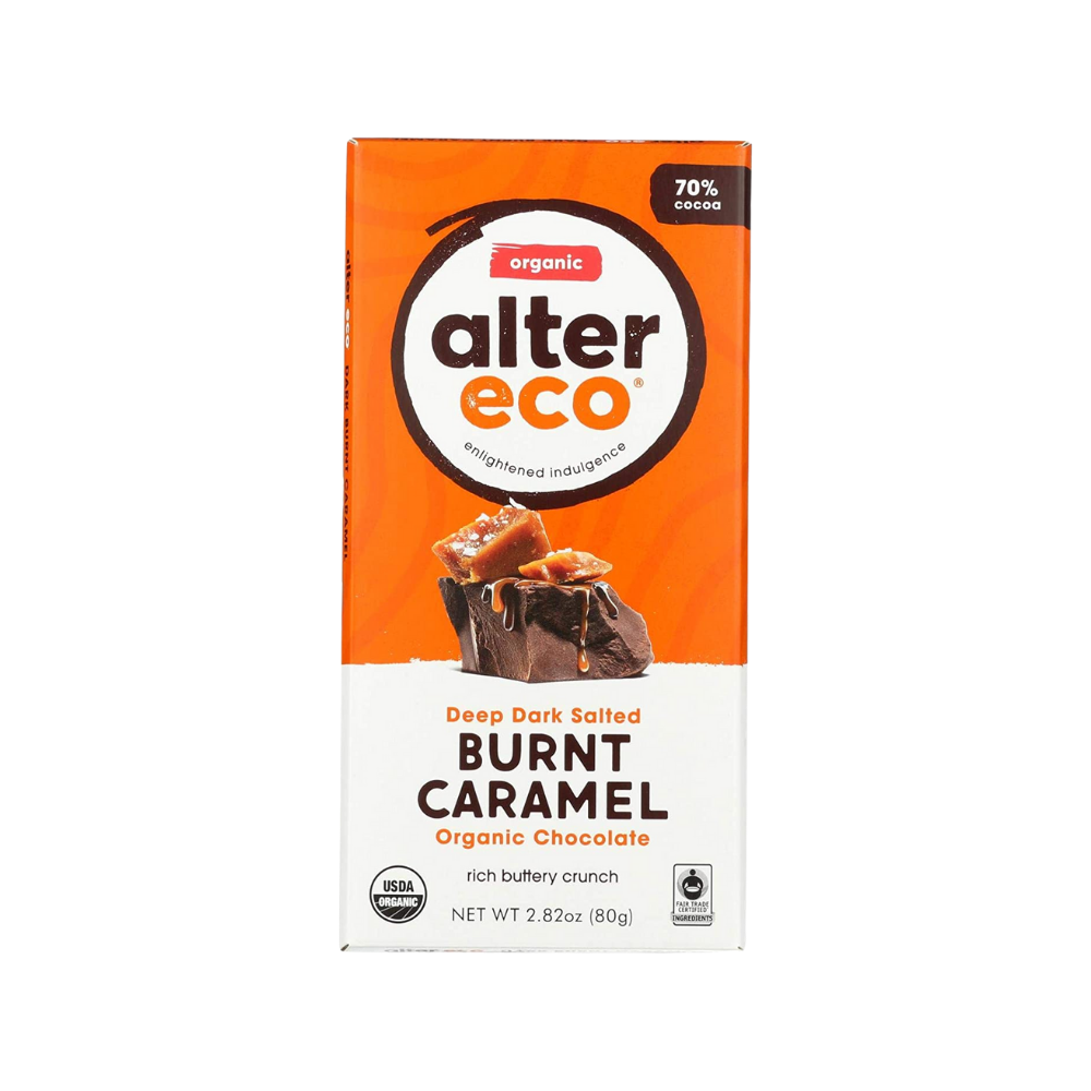 Alter Eco Organic Deep Dark Salted Burnt Caramel Chocolate Bar