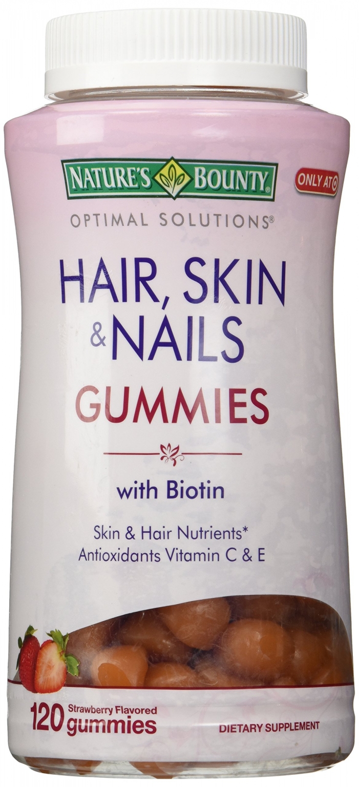Natures Bounty - Hair Skin & Nails - Strawberry Flavored Gummies - 120 Ct