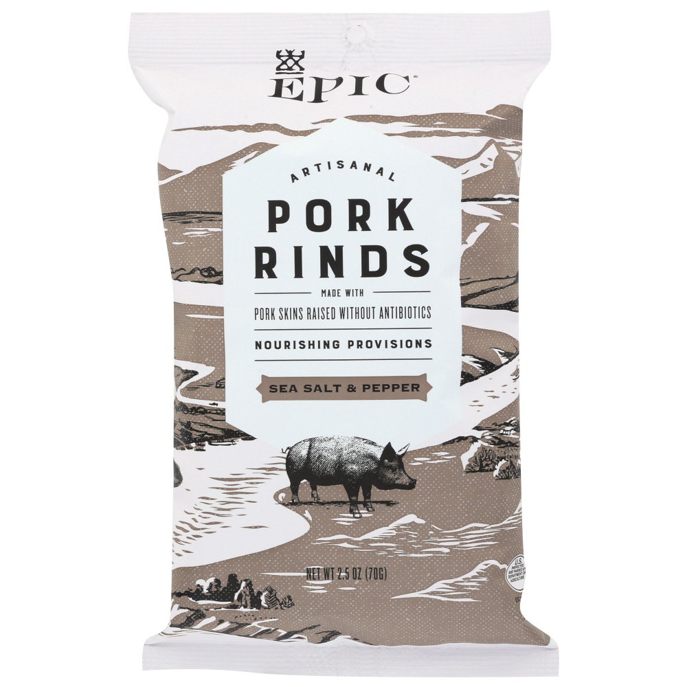 Photo of Epic Pork Rinds - Sea Salt And Pepper - Case Of 12 - 2.5 Oz