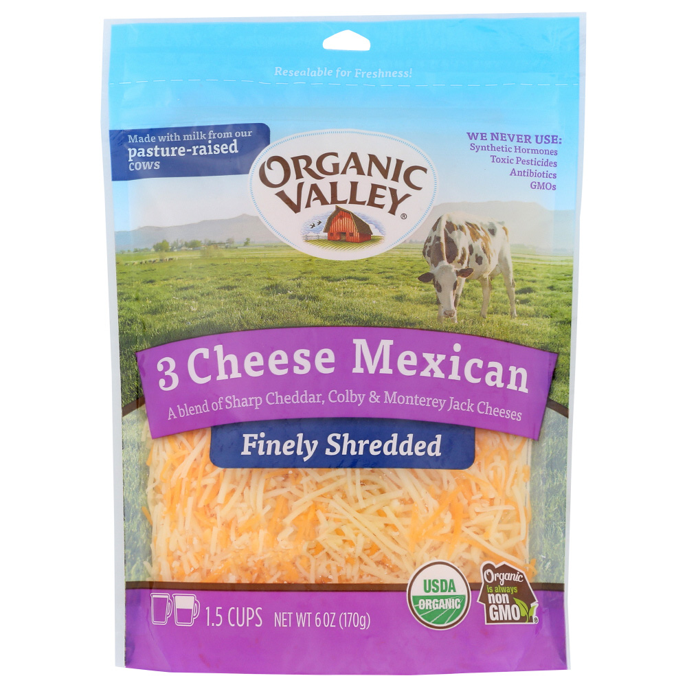 Organic Valley Finely Shredded Mexican Blend Cheese - 6oz