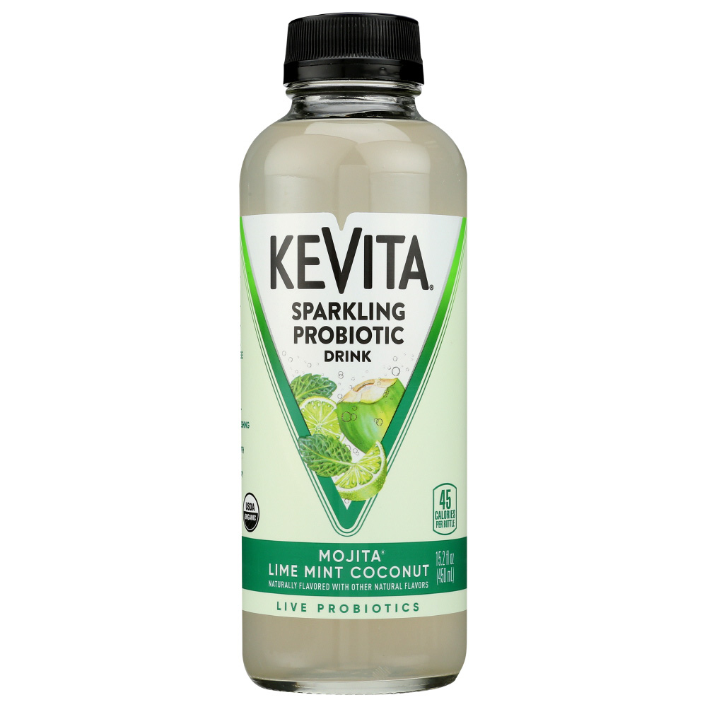 KeVita Sparkling Drink, Lime Mint Coconut, Mojita, Refresher, Probiotic 15.2 Fl Oz