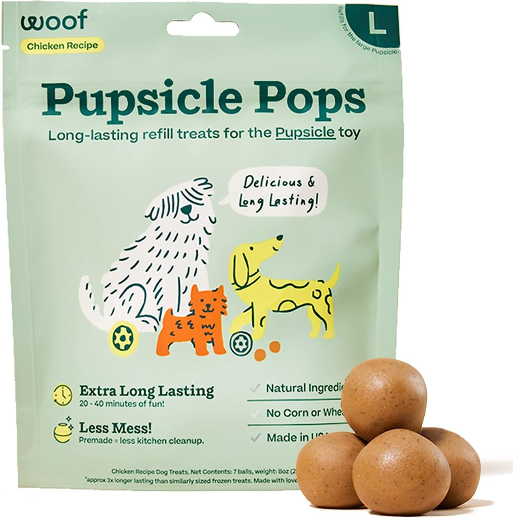Woof Pupsicle Pops Refill Peanut Butter & Chicken Dog Treats