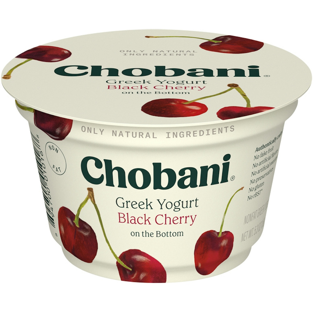 Chobani Yogurt, Nonfat, Greek, Black Cherry On The Bottom - 5.3 Ounce