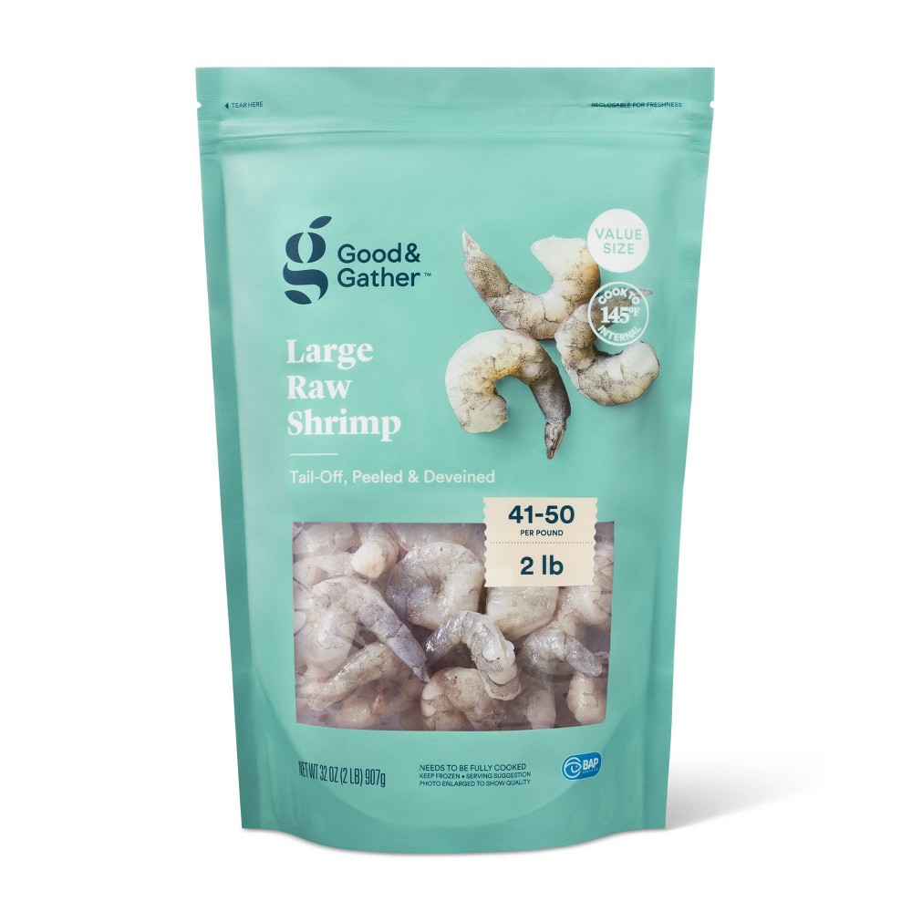 Tail-Off, Peeled & Deveined Large Raw Shrimp