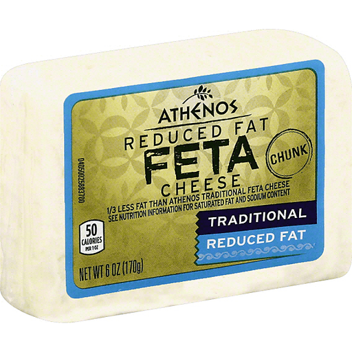 Traditional Reduced Fat Feta Chunk Cheese, Traditional