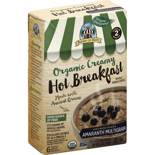 Unsweetened Amaranth Multigrain Organic Creamy Hot Breakfast Whole Grain Cereal
