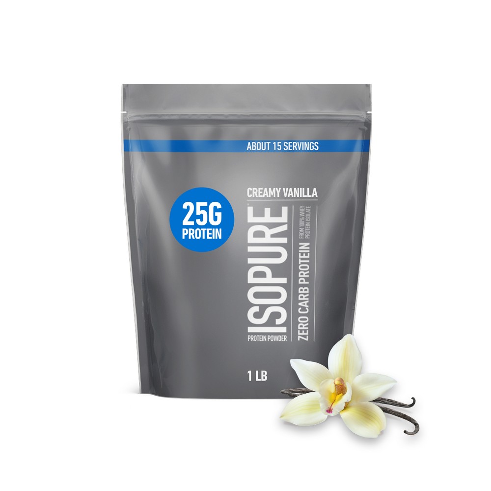 Isopure Protein Powder, Zero Carb Protein, Creamy Vanilla 1 Lb