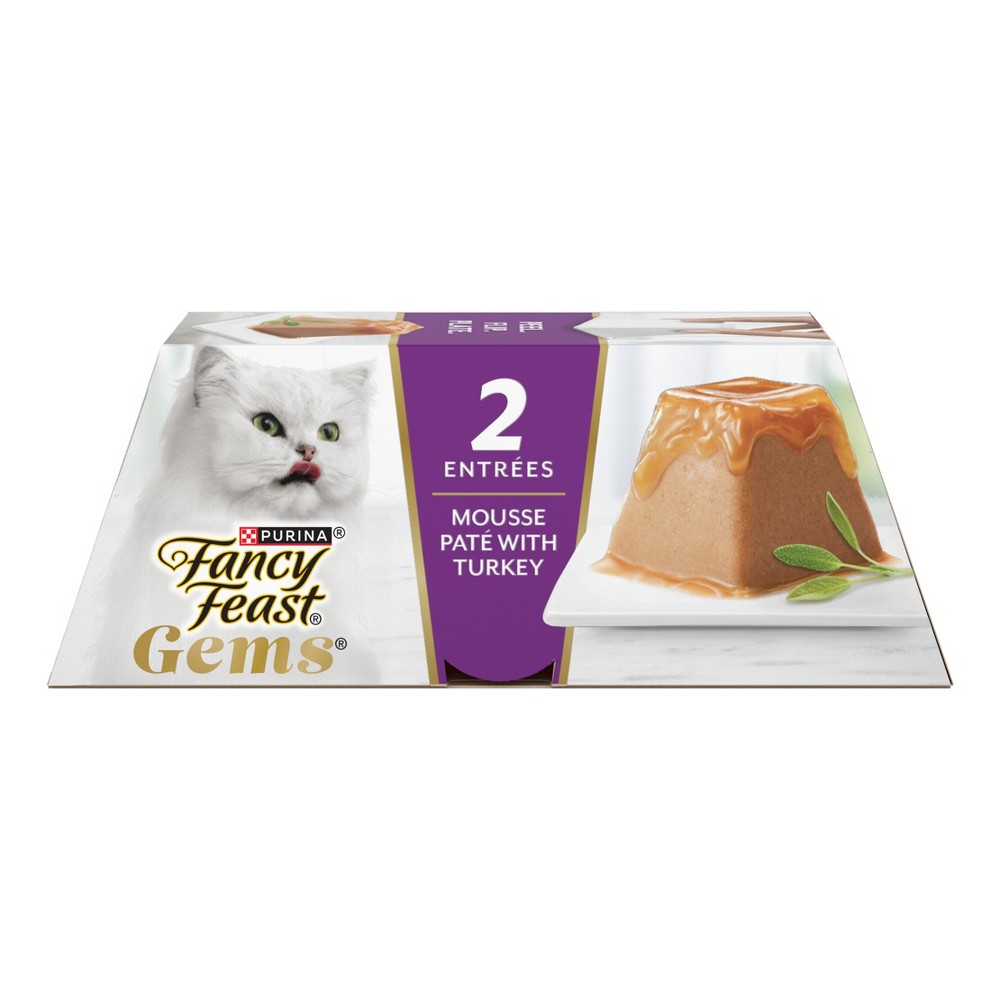 Fancy Feast Gems Pate Mousse Wet Cat Food In Gravy With Turkey - 4.9oz/2pk