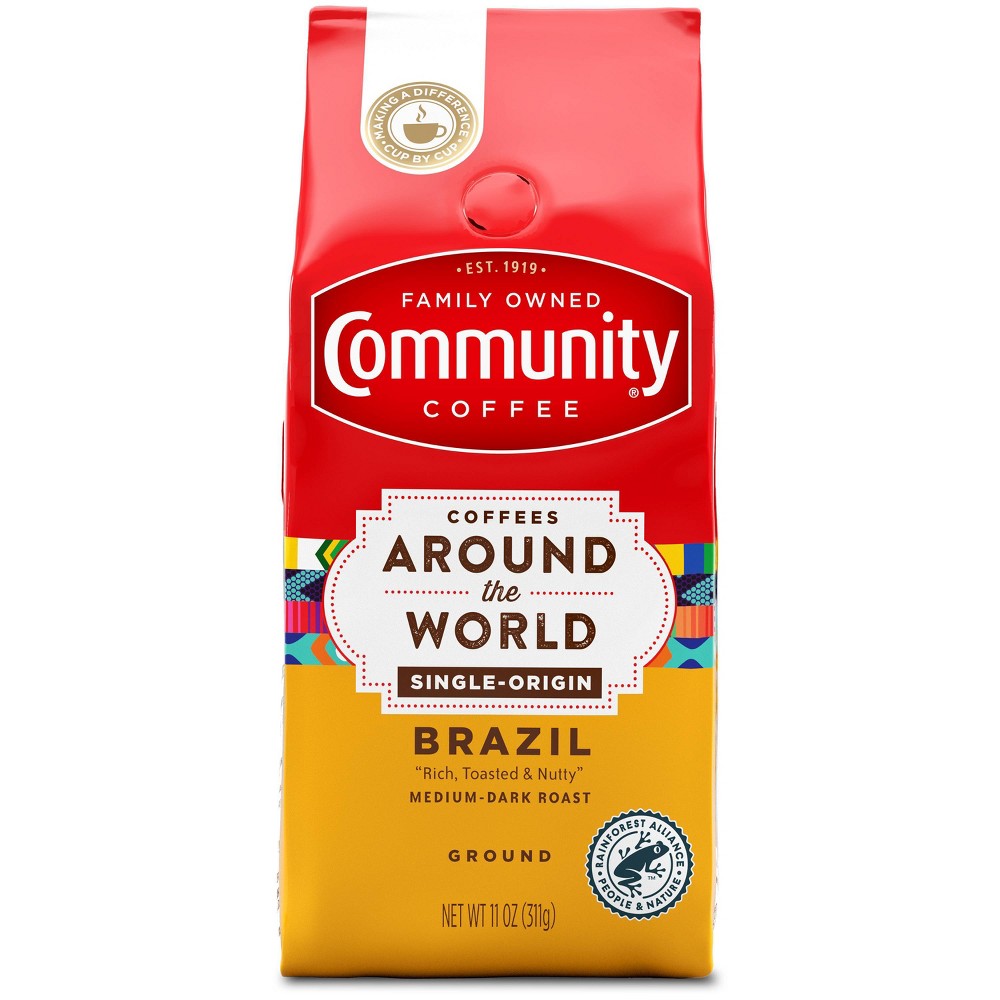 Photo of Community Coffee Coffees Around The World Medium Roast Brazil Blend Ground - 11oz