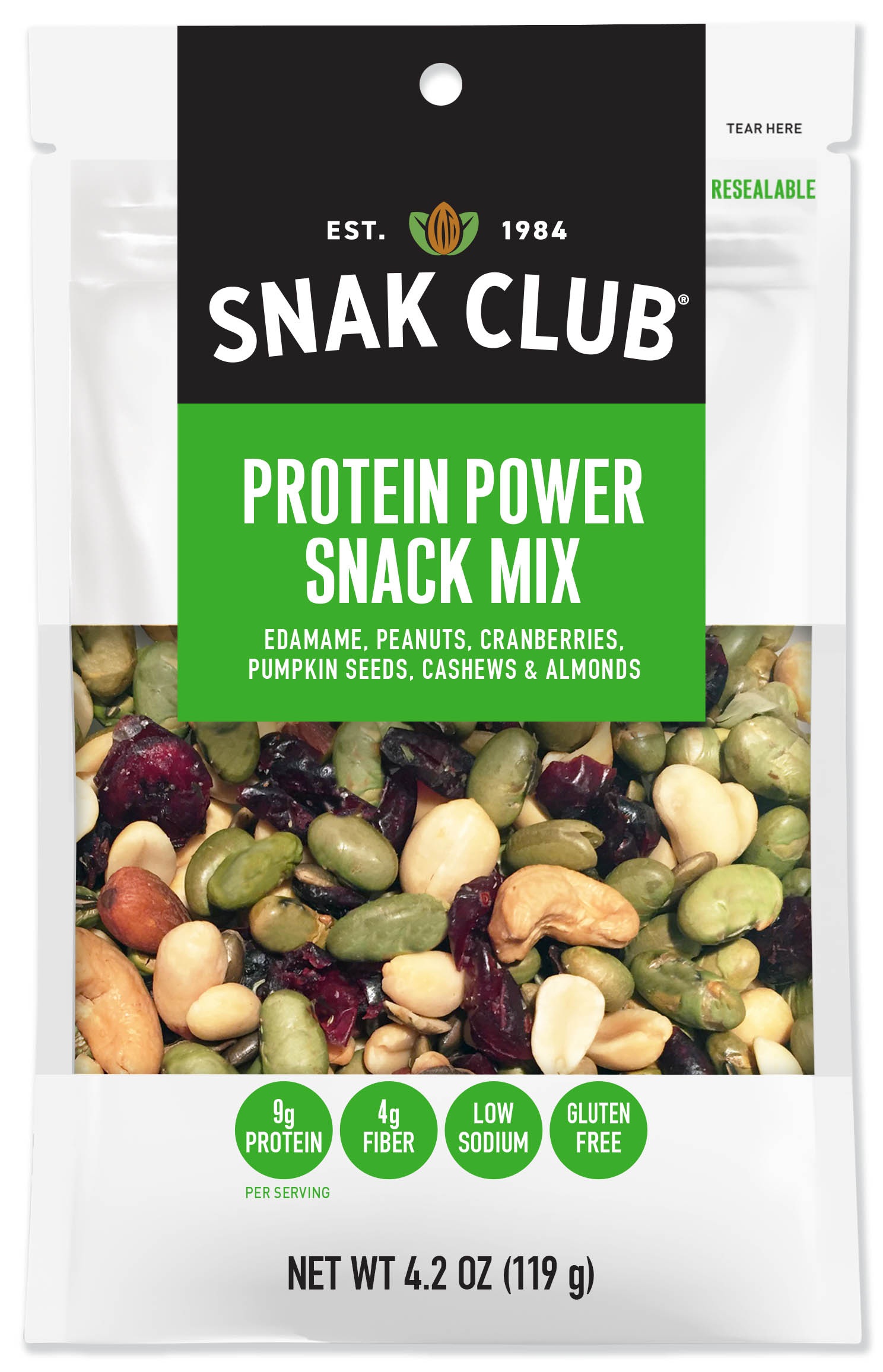 Snak Club Century Snacks Power Protein Mix-4.2 oz.-6/Case