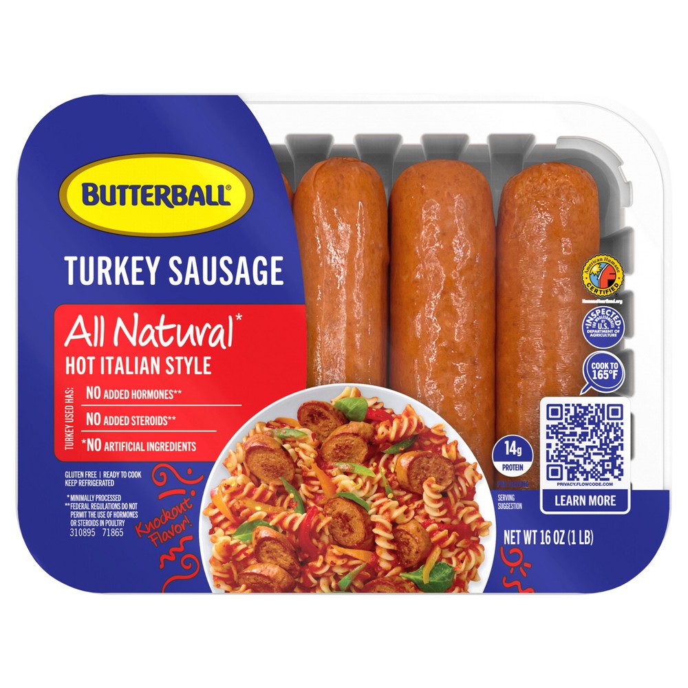 Hot Italian Style Turkey Sausage, Hot Italian Style