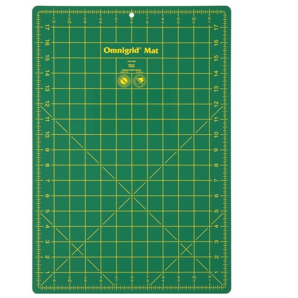 Photo of Omnigrid 12" X 18" Cutting Mat - Green With Yellow Grid
