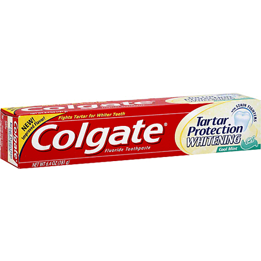 Colgate Tartar Protection Whitening Toothpaste, Fluoride, Cool Mint