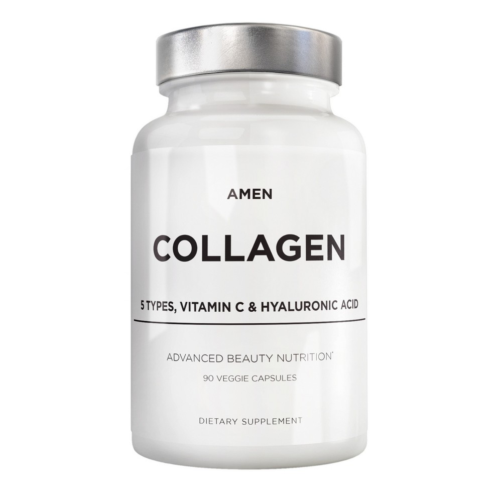 Codeage Amen Collagen Peptides 5 Types, Vitamin C, Hyaluronic Acid Capsules - 90ct