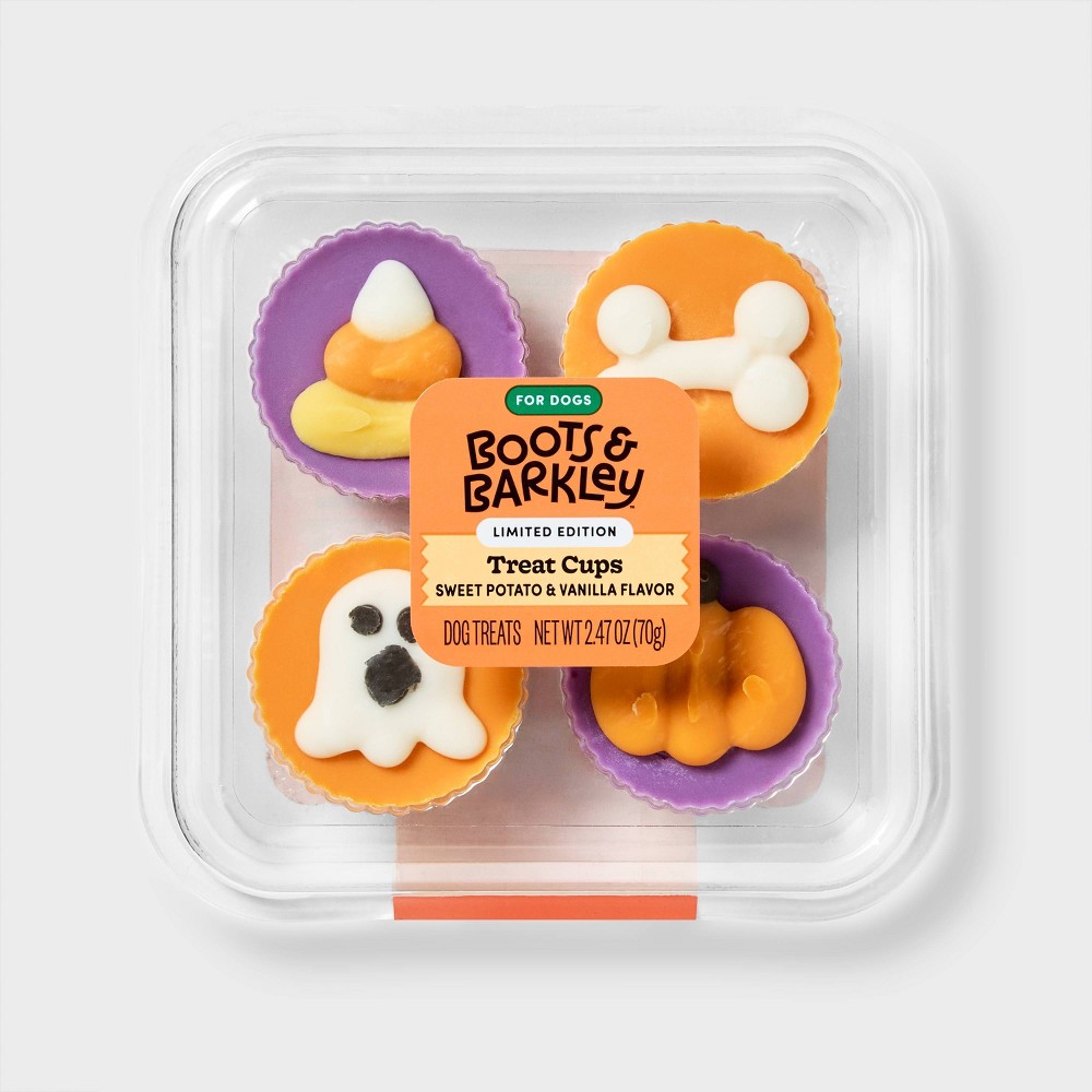 Boots & Barkley Dog Treat Cups Vanilla Sweet Potato Flavor Pet Treats 0.19oz/4ct