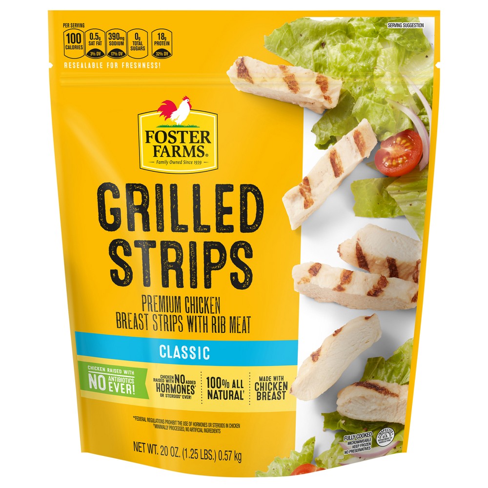 Classic Grilled Strips Premium Chicken Breast Strips with Rib Meat, Classic