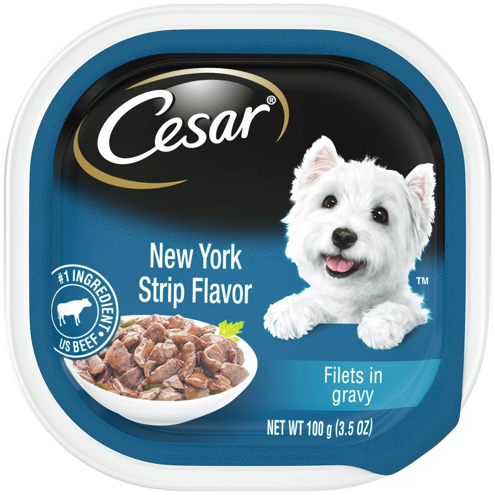 Cesar Canine Cuisine, Filets In Gravy, New York Strip Flavor 3.5 Oz