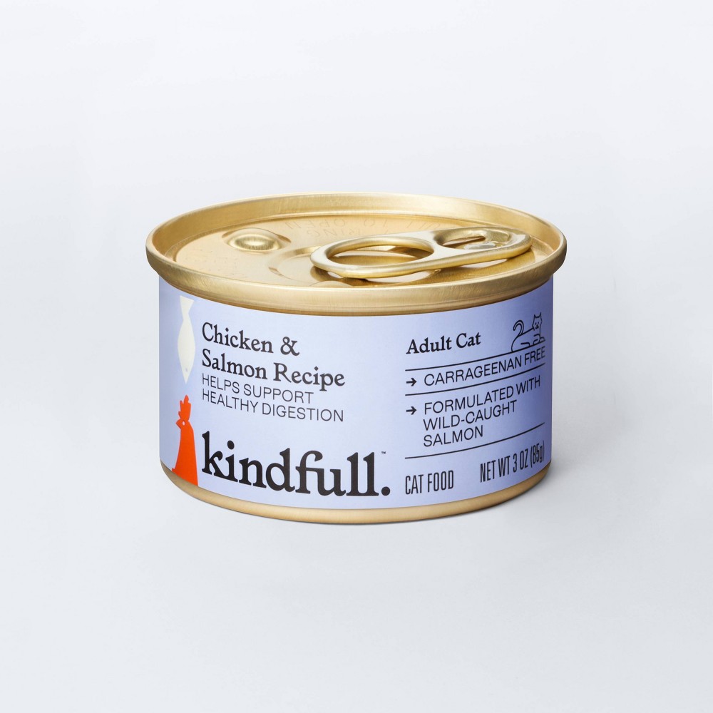Kindfull Chicken And Salmon Pate Recipe For Healthy Digestion Wet Cat Food - 3oz