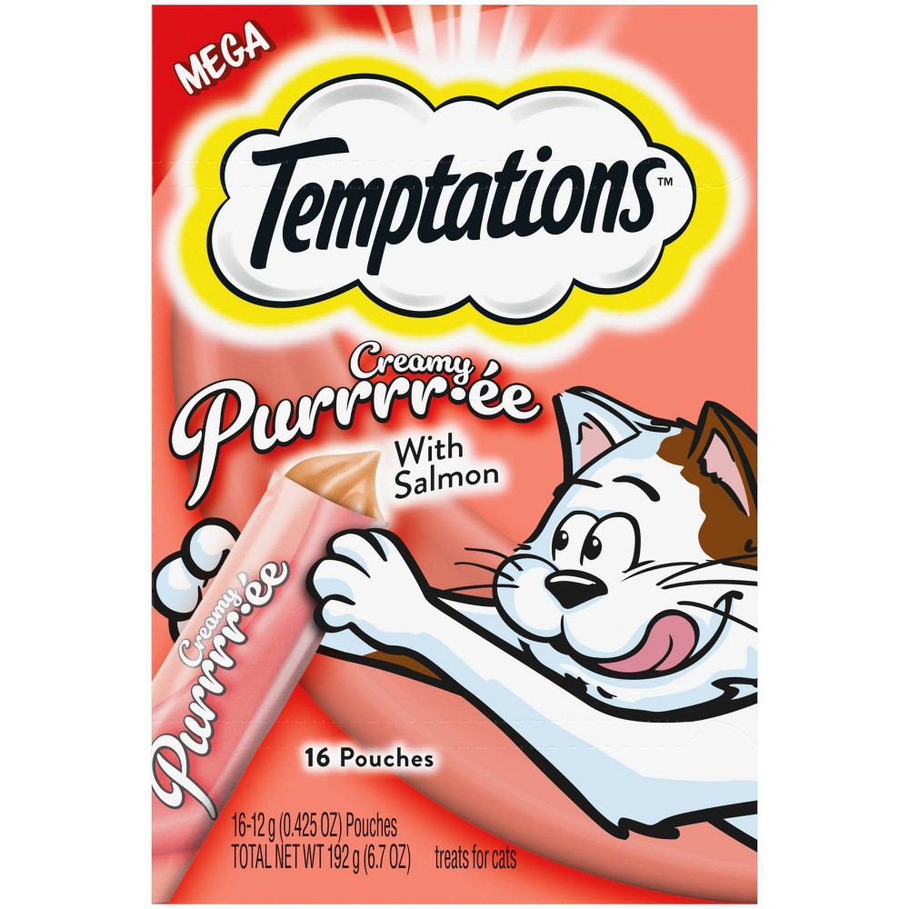 Temptations Creamy Puree With Salmon Lickable Adult Cat Treats