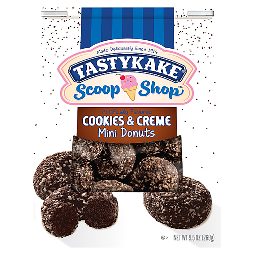 Photo of Tastykake Scoop Shop Cookies & Creme Mini Donuts 9.5 Oz. Bag