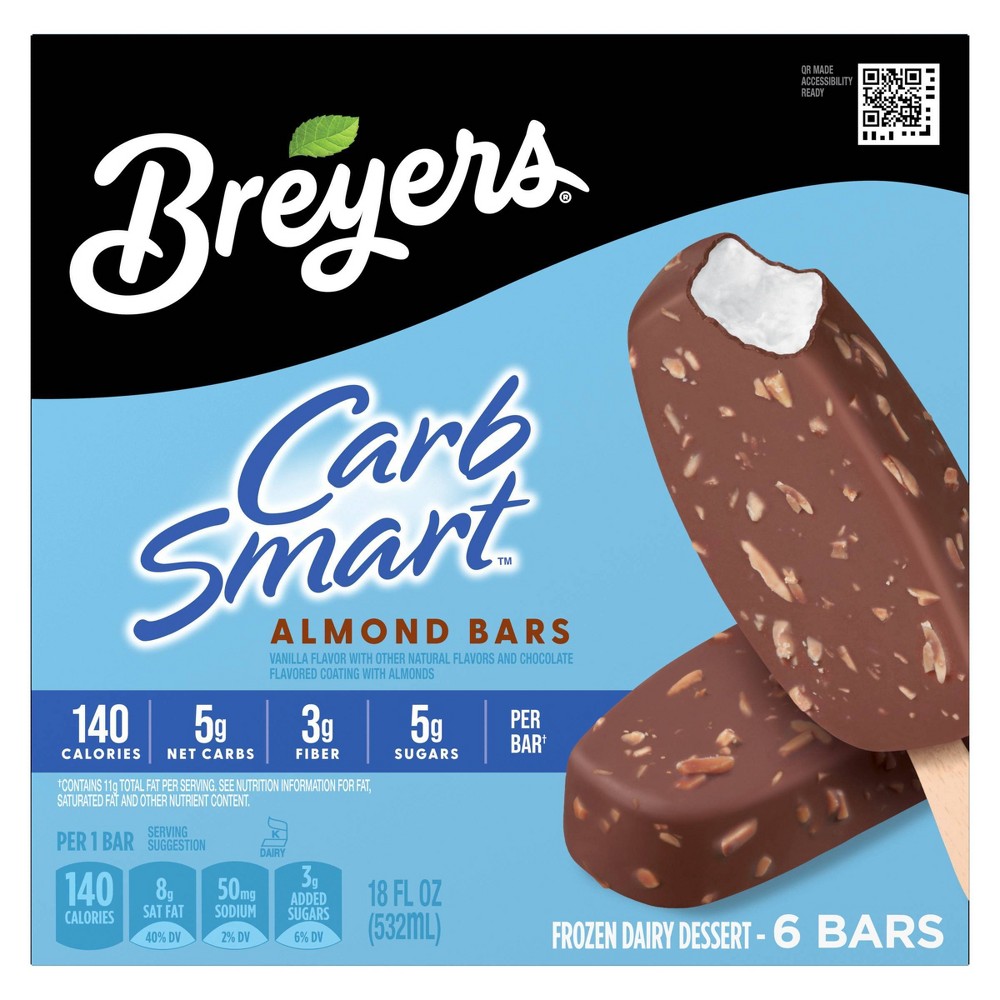 Almond Vanilla Flavor and Chocolate Flavored Coating with Almonds Frozen Dairy Dessert Bars, Almond