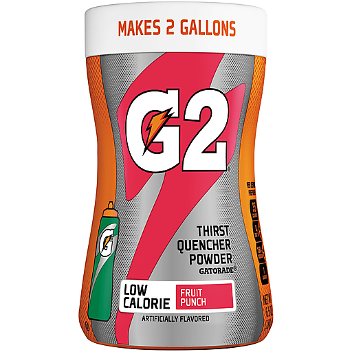 Gatorade G2 02 Perform Thirst Quencher Fruit Punch 6.4 Ounce Instant Powder Mix Plastic Tin