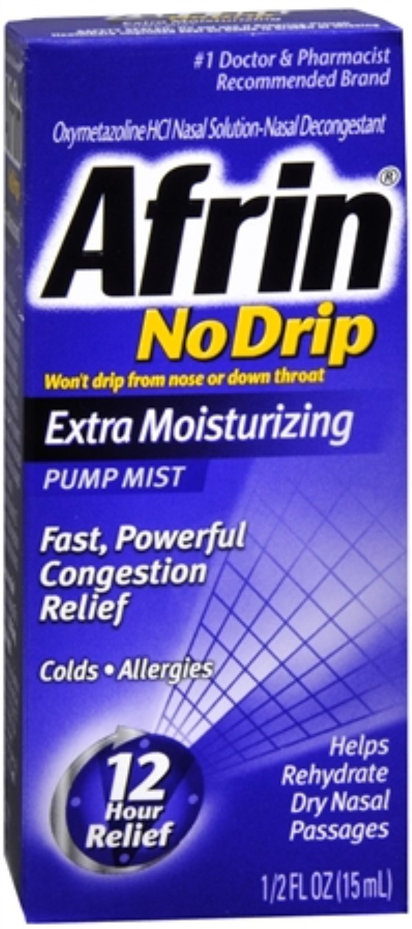 Afrin Nasal Spray - Extra Moisturizing No Drip - 0.5 Oz