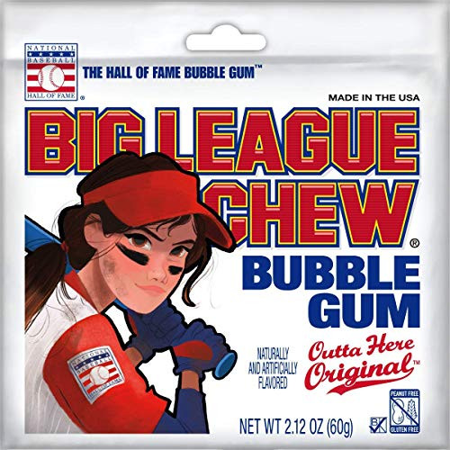Big League Chew Female Softball Outta Here Original Bubble Gum 212Ounce Pouches