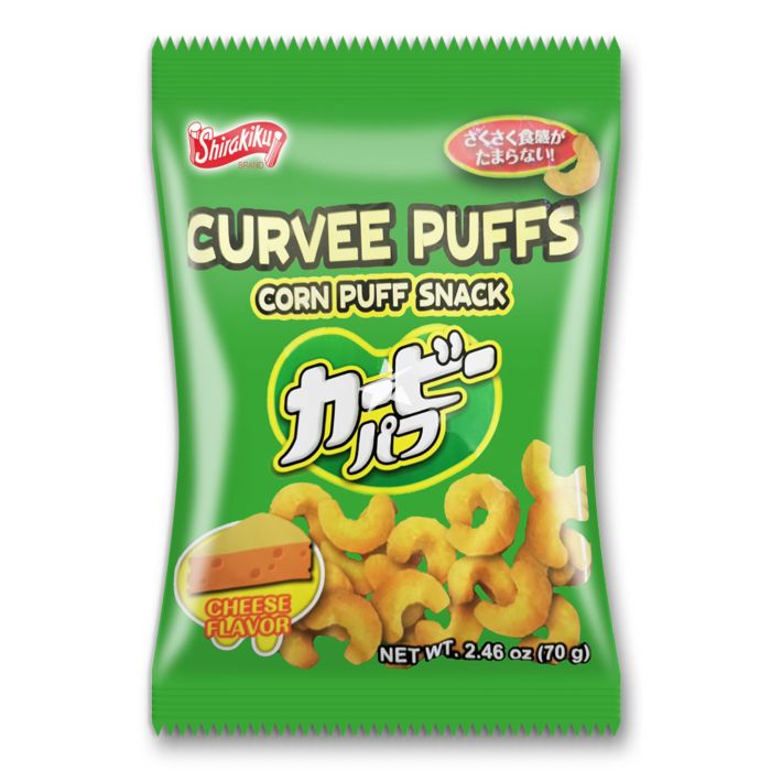 Cheese Flavor Curvee Corn Puff Snack, Cheese