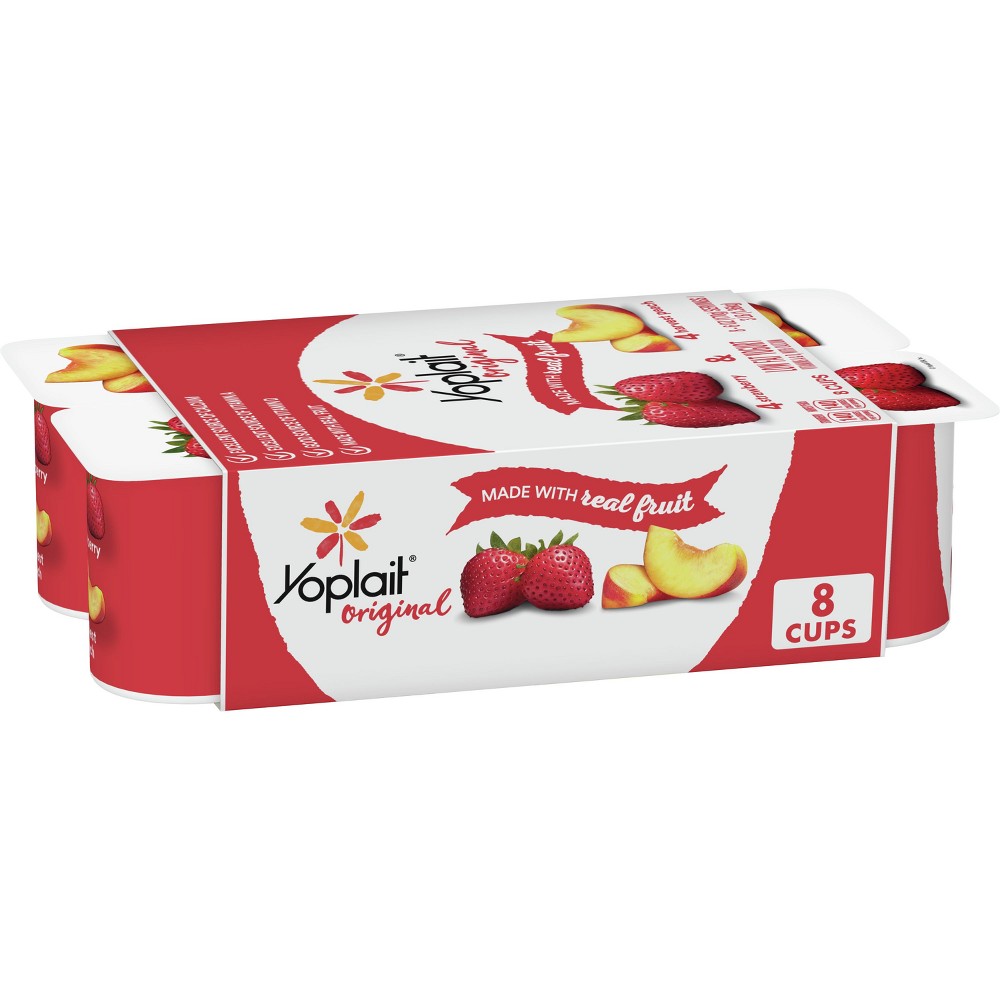 Photo of Yoplait Original Low Fat Strawberry & Harvest Peach Yogurt Pack