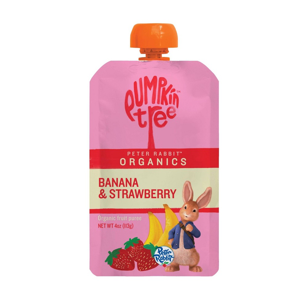 Banana & Strawberry Organic Fruit Puree, Banana & Strawberry