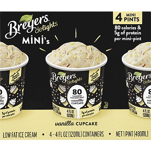 Vanilla Cupcake Low Fat Ice Cream Mini'S, Vanilla Cupcake