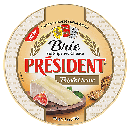 President Brie Cheese, Soft Ripened, Triple Creme 18 Oz