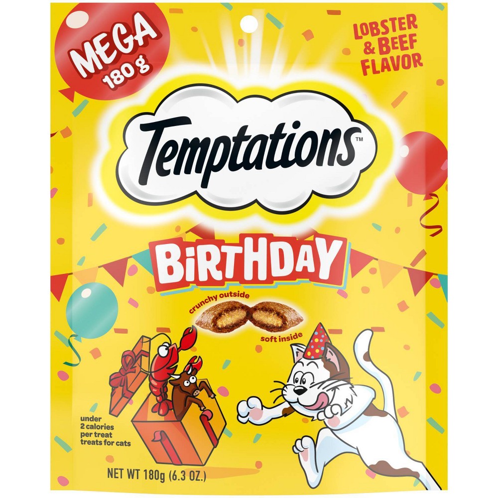 Temptations Lobster And Beef Flavor Birthday Cat Treats - 6.3oz