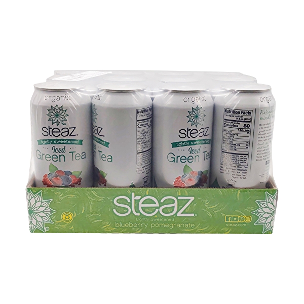 Steaz Organic Blueberry Pomegranate Acai Green Tea 12 Pack, 0.75 Oz
