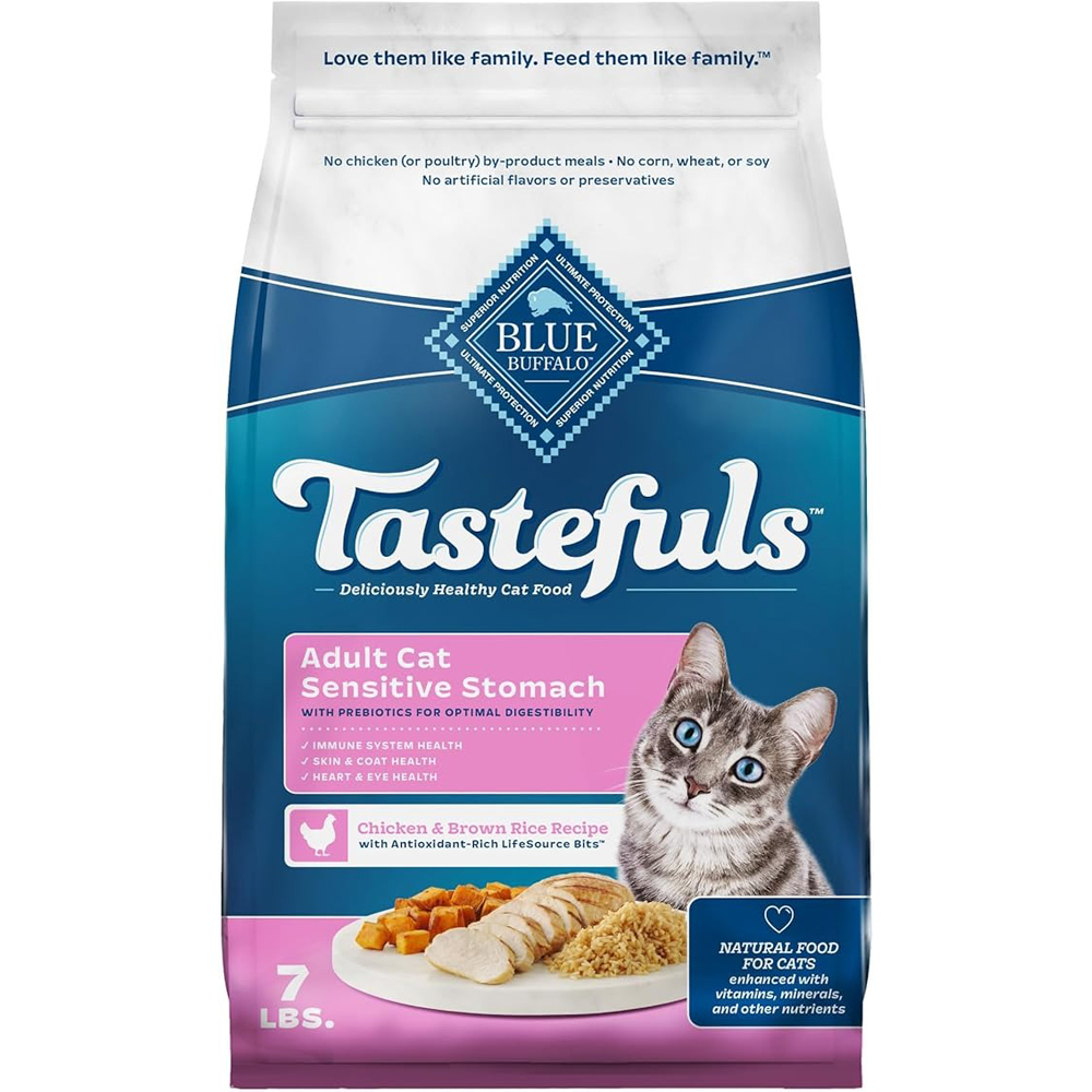 Blue Buffalo Tastefuls Adult Cat Sensitive Stomach Chicken & Brown Rice Recipe Dry Food