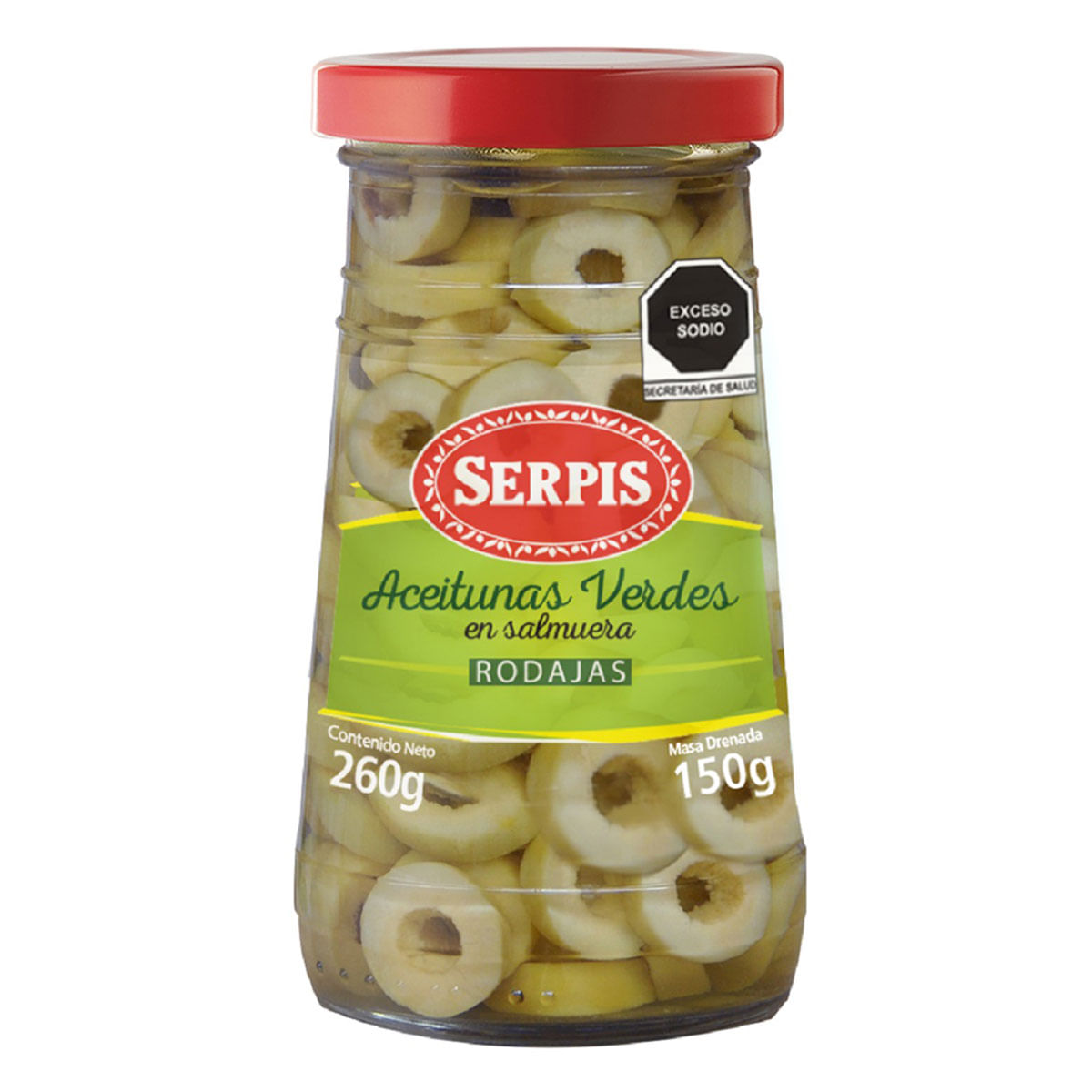 ACEITUNAS RODAJAS VERDES SERPIS 260 GR