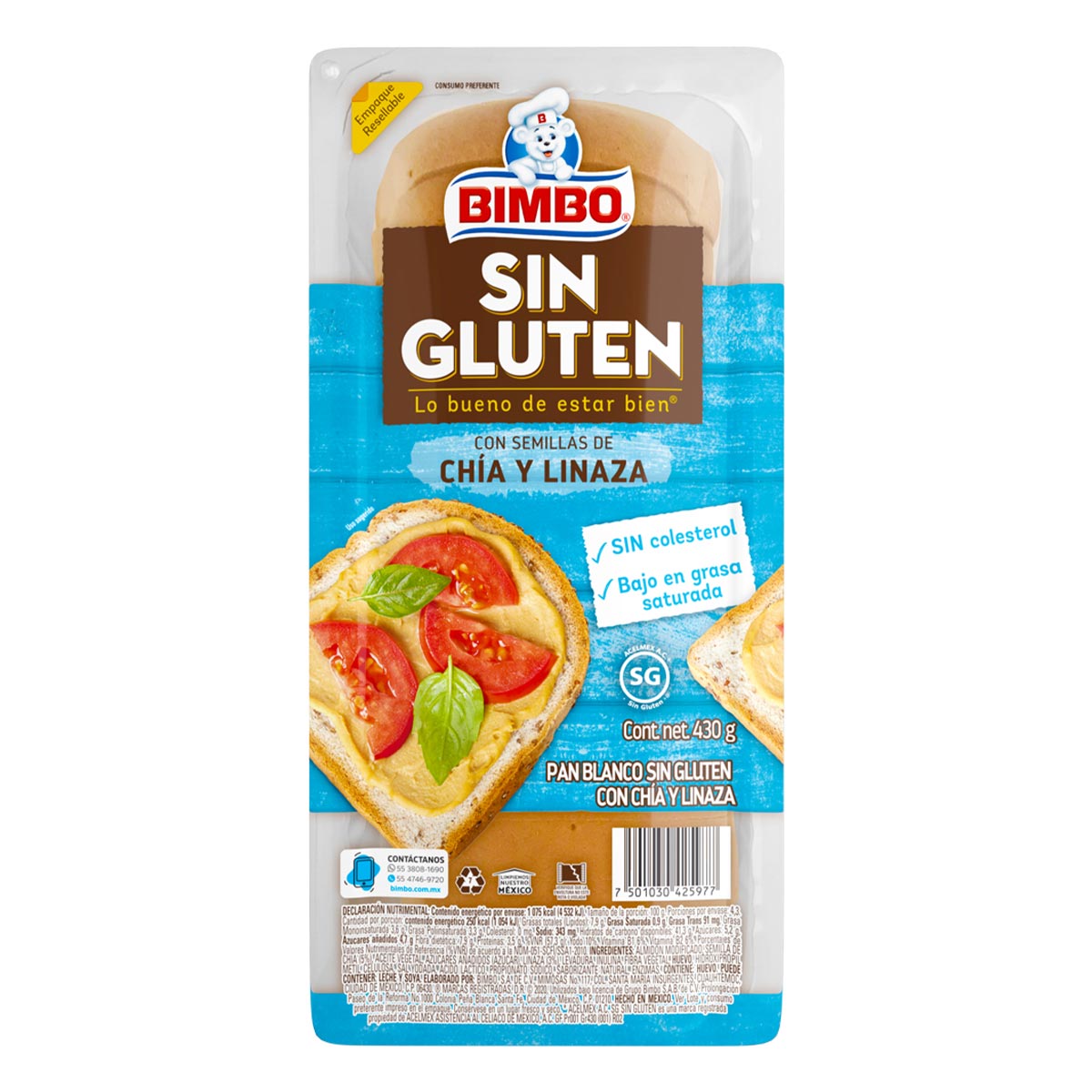 Photo of Bimbo Pan Blanco Sin Gluten Con Chía Y Linaza