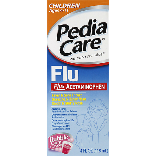 PediaCare Flu Plus Acetaminophen Children 6-11 Bubble Gum