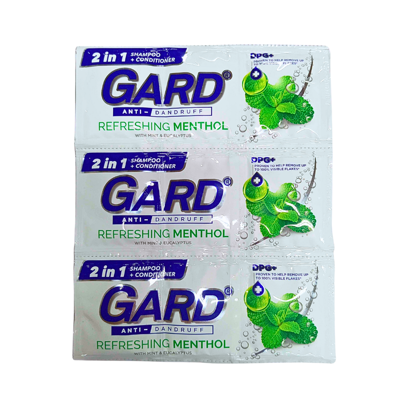 Gard Dandruff Shampoo w/Conditioner Refreshing Menthol 13.5ml 6s