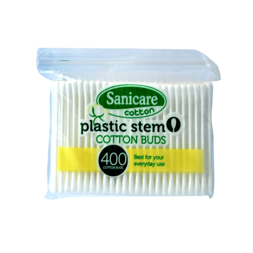 Sanicare Plastic Stem Cotton Buds 400 Tips
